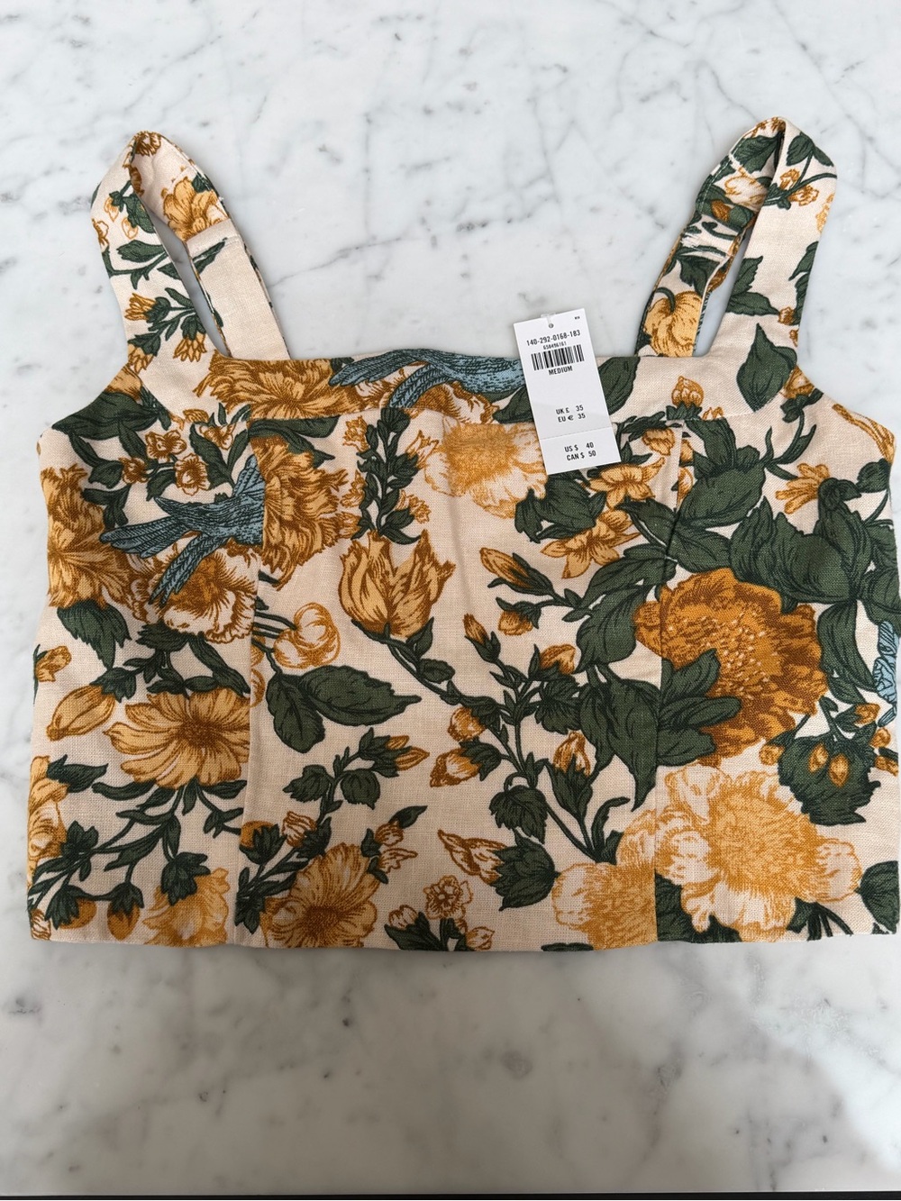 Abercrombie & Fitch Floral Square Neck Crop Top - NWT - Picture 5 of 5